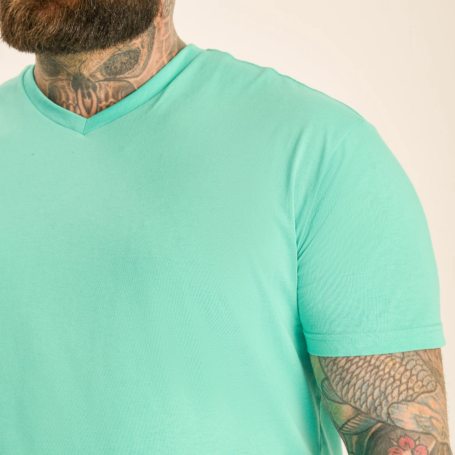 Aqua V-Neck T-Shirt - Image 2