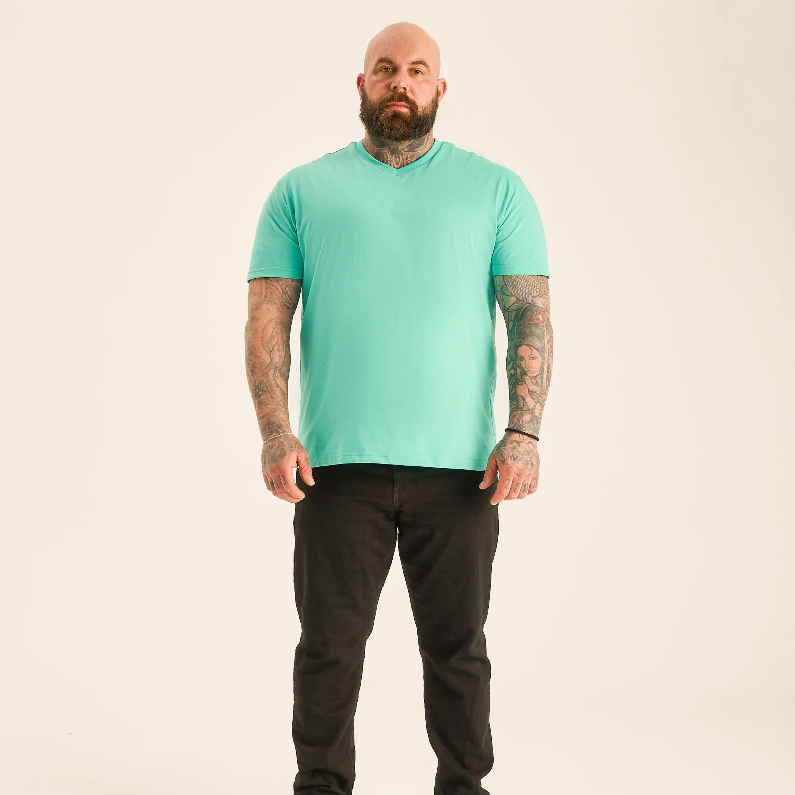 Aqua V-Neck T-Shirt - Image 4
